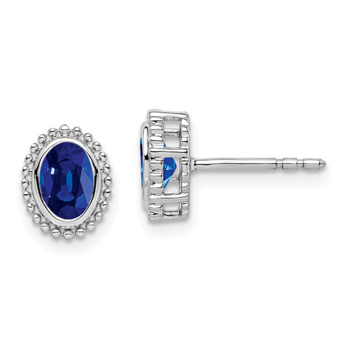 Lex & Lu 14k White Gold Sapphire Earrings LAL1278 - Lex & Lu