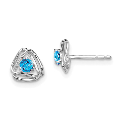 Lex & Lu 14k White Gold Blue Topaz Earrings LAL1398 - Lex & Lu