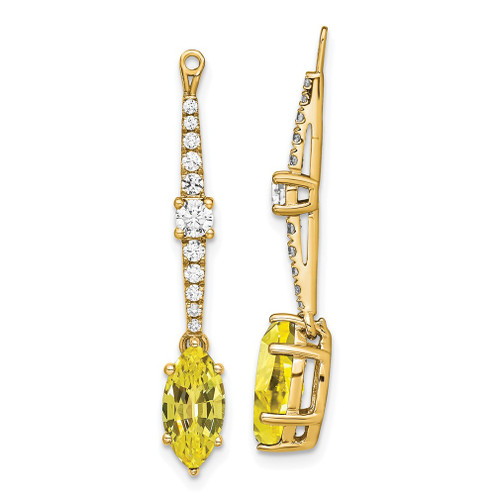 Lex & Lu 14k Yellow Gold Lab Grown Dia. & Cr Yellow Sapphire Earrings Enhancers - Lex & Lu