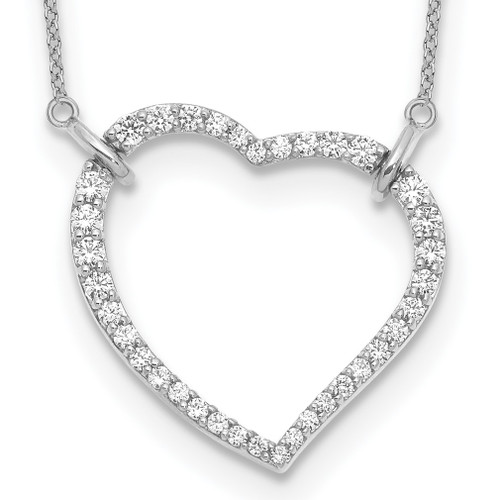 Lex & Lu 14k White Gold True Origin Lab Grown Dia. VS/SI, Heart Pendant Necklace LAL2025 - Lex & Lu