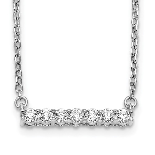 Lex & Lu 14k White Gold Lab Grown Diamond SI1/SI2, G H I, Bar Necklace LAL2107 - Lex & Lu