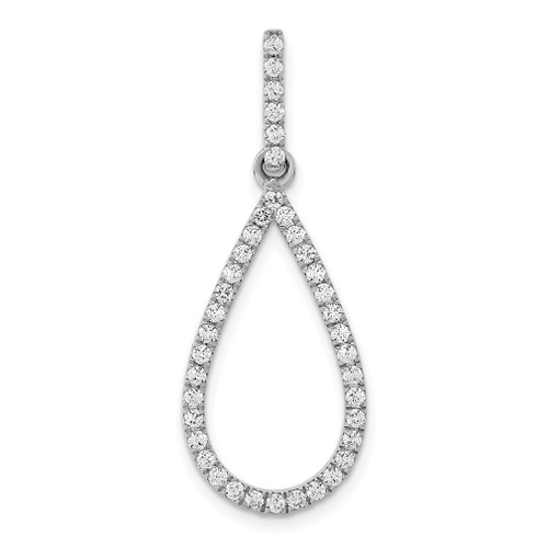 Lex & Lu 14k White Gold Lab Grown Diamond SI1/SI2, G H I, Teardrop Pendant LAL2140 - Lex & Lu