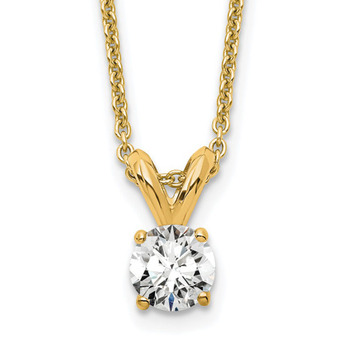 Lex & Lu 14k Yellow Gold 1/4ct. Round Cert. Lab Grown Dia Solitaire Pendant LAL2224 - Lex & Lu