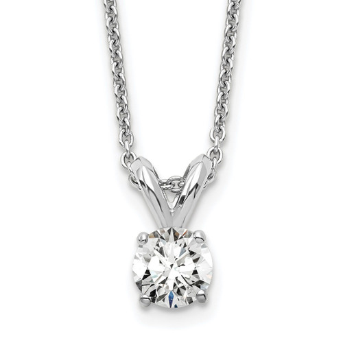 Lex & Lu 14k White Gold 1/4ct. Round Lab Grown Dia. VS/SI, Solitaire Necklace LAL2233 - Lex & Lu