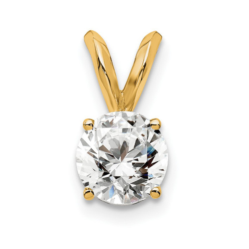 Lex & Lu 14k Yellow Gold 1/2ct. Round Cert. Lab Grown Dia Solitaire Pendant LAL2251 - Lex & Lu