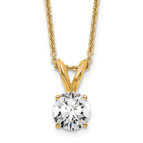 Lex & Lu 14k Yellow Gold 1/2ct. Round Lab Grown Dia. SI1/SI2, Solitaire Necklace LAL2258 - Lex & Lu