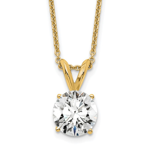 Lex & Lu 14k Yellow Gold 1.00ct. Round Lab Grown Dia SI1/SI2, Solitaire Necklace LAL2286 - Lex & Lu