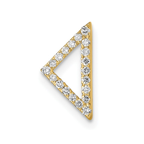 Lex & Lu 14k Yellow Gold Polished Diamond Triangle Chain Slide Pendant - Lex & Lu