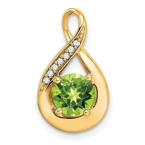 Lex & Lu 14k Yellow Gold Peridot and Diamond Pendant LAL2930 - Lex & Lu