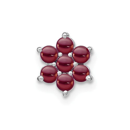 Lex & Lu 14k White Gold Garnet Pendant LAL3351 - Lex & Lu