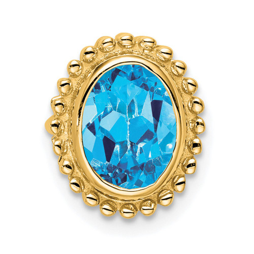 Lex & Lu 10k Yellow Gold Oval Blue Topaz Pendant - Lex & Lu