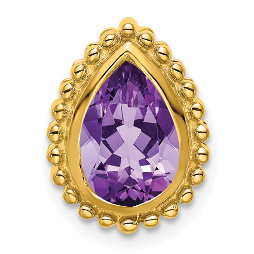 Lex & Lu 14k Yellow Gold Pear Amethyst Pendant - Lex & Lu