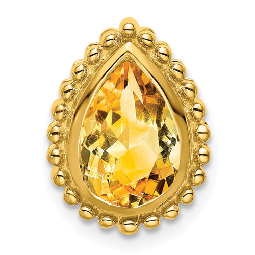 Lex & Lu 14k Yellow Gold Pear Citrine Pendant - Lex & Lu