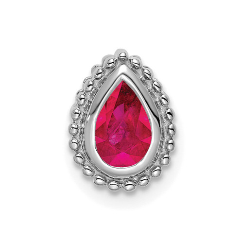 Lex & Lu 14k White Gold Ruby Pendant LAL3409 - Lex & Lu