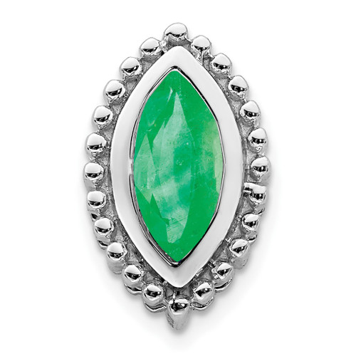 Lex & Lu 14k White Gold Emerald Pendant LAL3419 - Lex & Lu