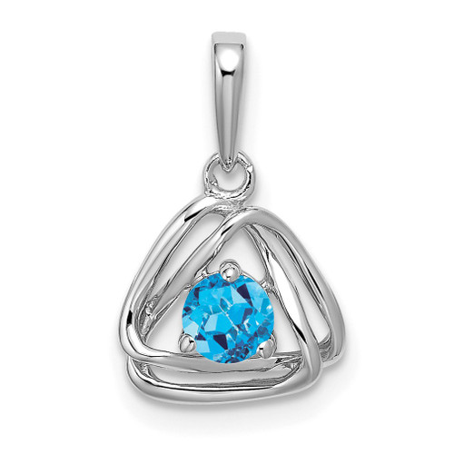 Lex & Lu 14k White Gold Blue Topaz Pendant LAL3501 - Lex & Lu