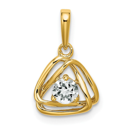 Lex & Lu 14k Yellow Gold White Topaz Pendant - Lex & Lu