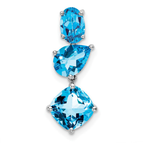 Lex & Lu 14k White Gold Blue Topaz Pendant LAL3646 - Lex & Lu