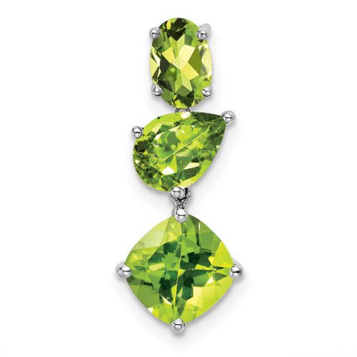 Lex & Lu 14k White Gold Peridot Pendant LAL3649 - Lex & Lu