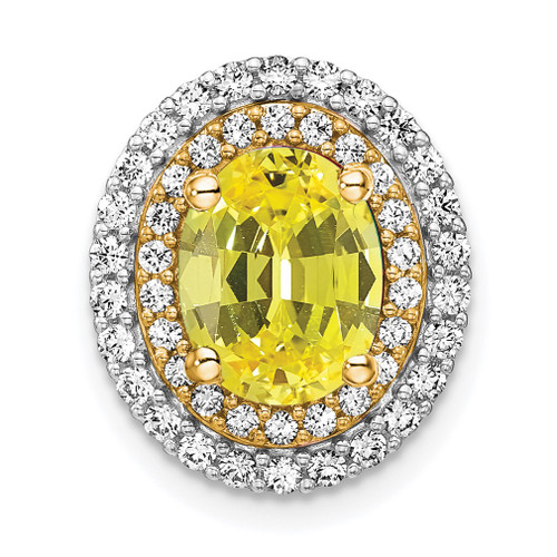 Lex & Lu 14k Two-tone Gold Lab Grown Diamond & Created Yellow Sapphire Pendant LAL3658 - Lex & Lu