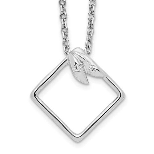 Lex & Lu Sterling Silver White Ice .015ct. Diamond Necklace LAL3704 - Lex & Lu