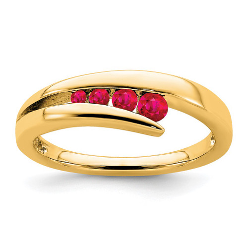 Lex & Lu 14k Yellow Gold Ruby Ring LAL4076 - Lex & Lu