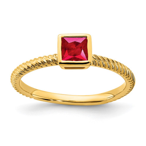 Lex & Lu 14k Yellow Gold Ruby Ring LAL4378 - Lex & Lu