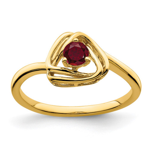 Lex & Lu 14k Yellow Gold Created Ruby Ring - Lex & Lu