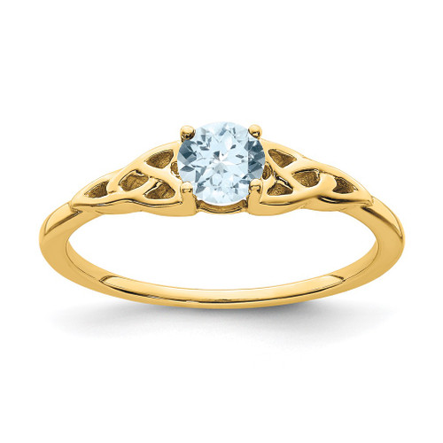 Lex & Lu 10k Yellow Gold Aquamarine Ring - Lex & Lu