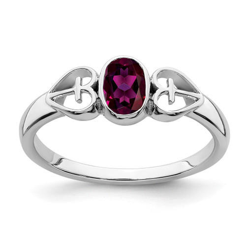 Lex & Lu Sterling Silver Rhodolite Garnet Ring LAL4750 - Lex & Lu