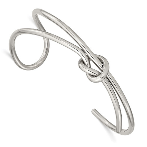 Lex & Lu Stainless Steel Polished Knot Cuff Bangle - Lex & Lu