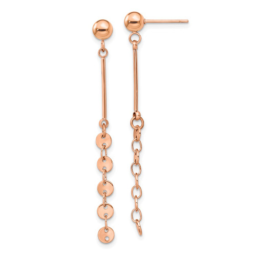 Lex & Lu Stainless Steel Polished Rose IP-plated Post Dangle Earrings LAL5621 - Lex & Lu