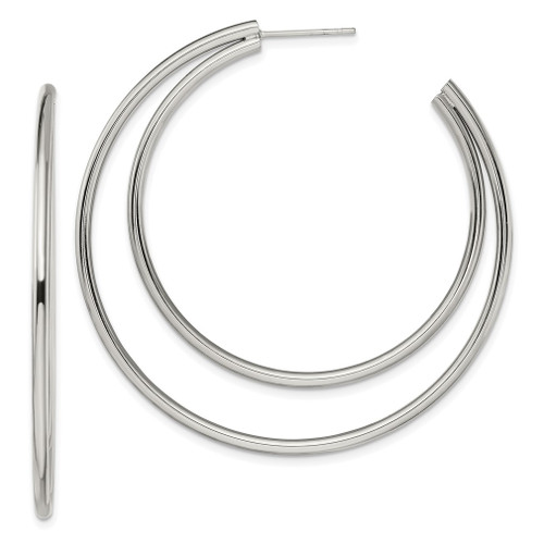 Lex & Lu Stainless Steel Polished Post Hoop Earrings LAL5631 - Lex & Lu