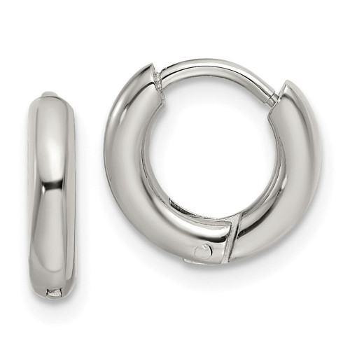 Lex & Lu Stainless Steel Polished 2.5mm Hinged Hoop Earrings LAL5656 - Lex & Lu