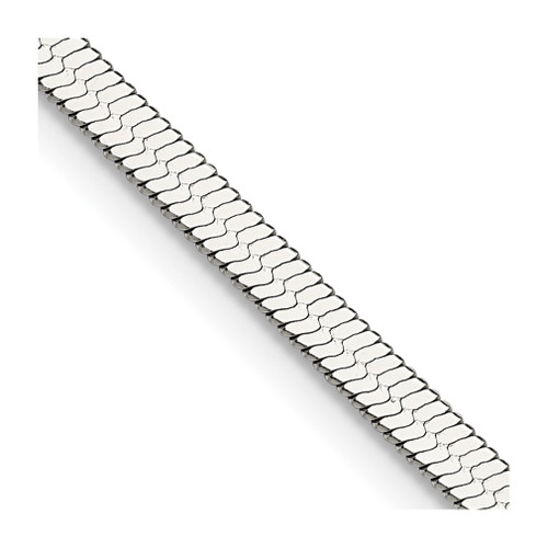 Lex & Lu Stainless Steel Polished 3.90mm 22'' Herringbone Chain Necklace - Lex & Lu