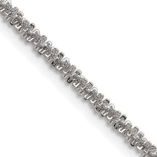 Lex & Lu Stainless Steel Polished 3.3mm Cyclone 20'' Chain Necklace - Lex & Lu