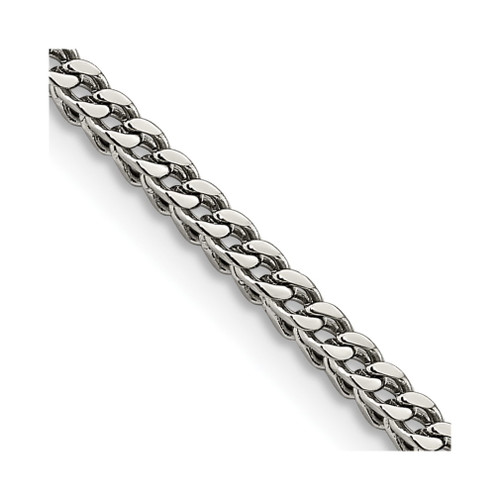 Lex & Lu Stainless Steel Polished 3mm 20'' Franco Chain Necklace - Lex & Lu