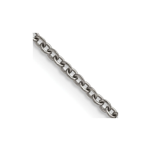 Lex & Lu Titanium Polished 2.25mm 22'' Cable Chain Necklace - Lex & Lu