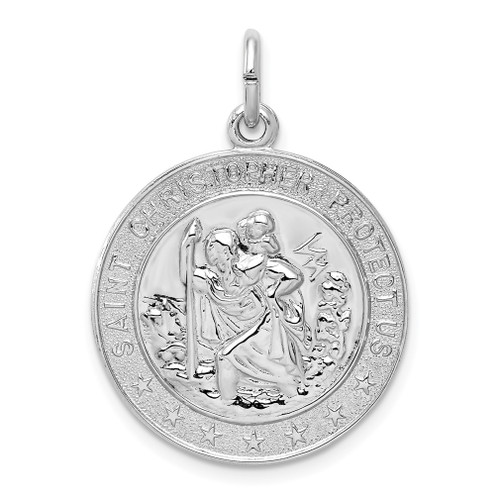 Lex & Lu Sterling Silver Saint Christopher Medal LAL24937 - Lex & Lu