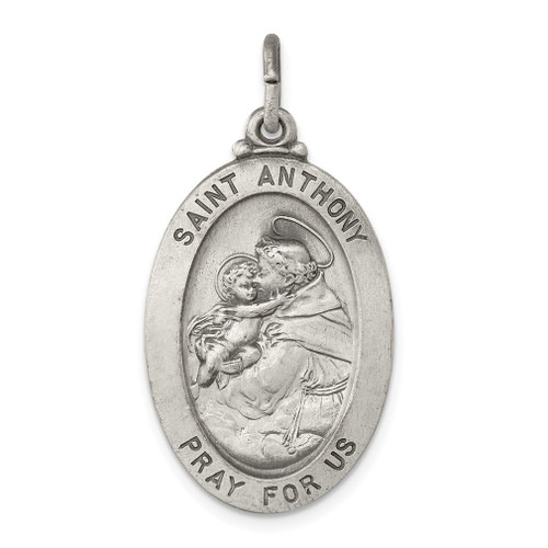 Lex & Lu Sterling Silver Antiqued Saint Anthony Medal LAL25115 - Lex & Lu