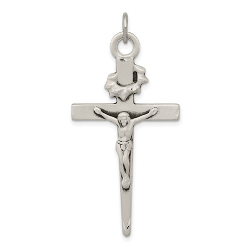 Lex & Lu Sterling Silver Antiqued Crucifix Pendant LAL25321 - Lex & Lu