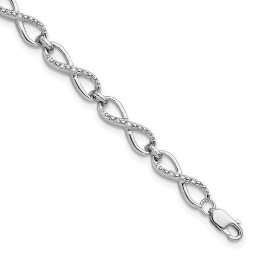 Lex & Lu Sterling Silver Diamond Bracelet 7'' LAL26447 - Lex & Lu