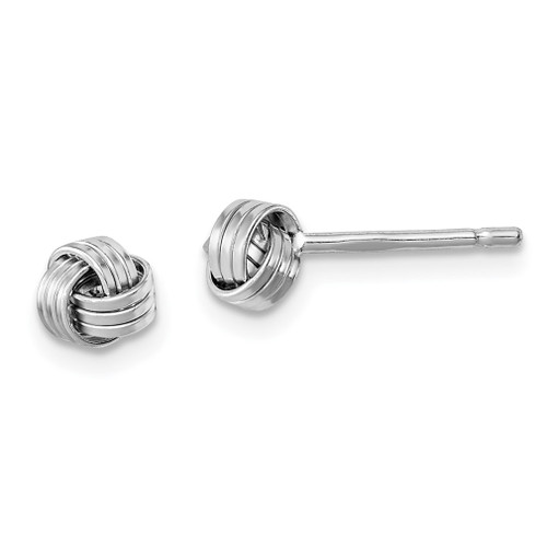 Lex & Lu Sterling Silver Polished Twisted Knot Bead Post Earrings LAL35930 - Lex & Lu