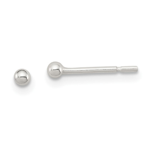 Lex & Lu Sterling Silver Polished 2mm Ball Earrings - Lex & Lu