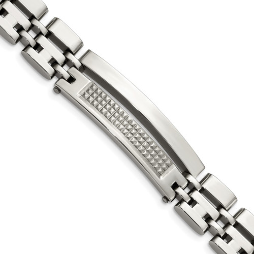 Lex & Lu Chisel Stainless Steel Brushed & Polished Bracelet 50'' - Lex & Lu