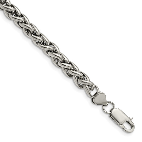 Lex & Lu Chisel Stainless Steel Polished Bracelet 8.5'' LAL37686 - Lex & Lu