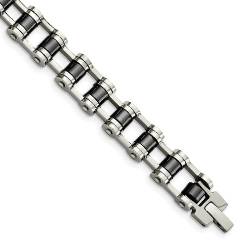 Lex & Lu Chisel Stainless Steel Magnetic Links Bracelet 8.5'' - Lex & Lu