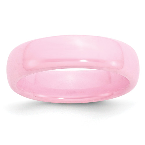 Lex & Lu Chisel Ceramic Pink 6mm Polished Band Ring - Lex & Lu