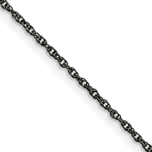 Lex & Lu Chisel Stainless Steel 2.00mm Oxidized Chain Necklace - Lex & Lu