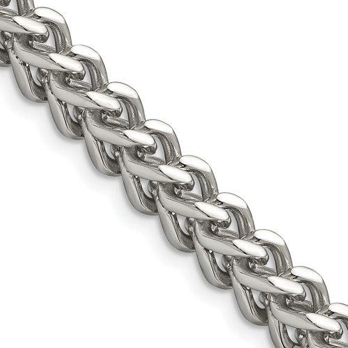 Lex & Lu Chisel Stainless Steel 6.75mm Franco Chain Necklace or Bracelet - Lex & Lu